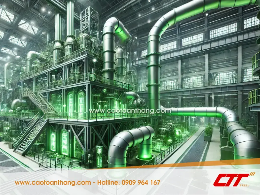 quy trình sản xuất thép xanh 2025 công nghệ AI tự động hóa phát thải thấp